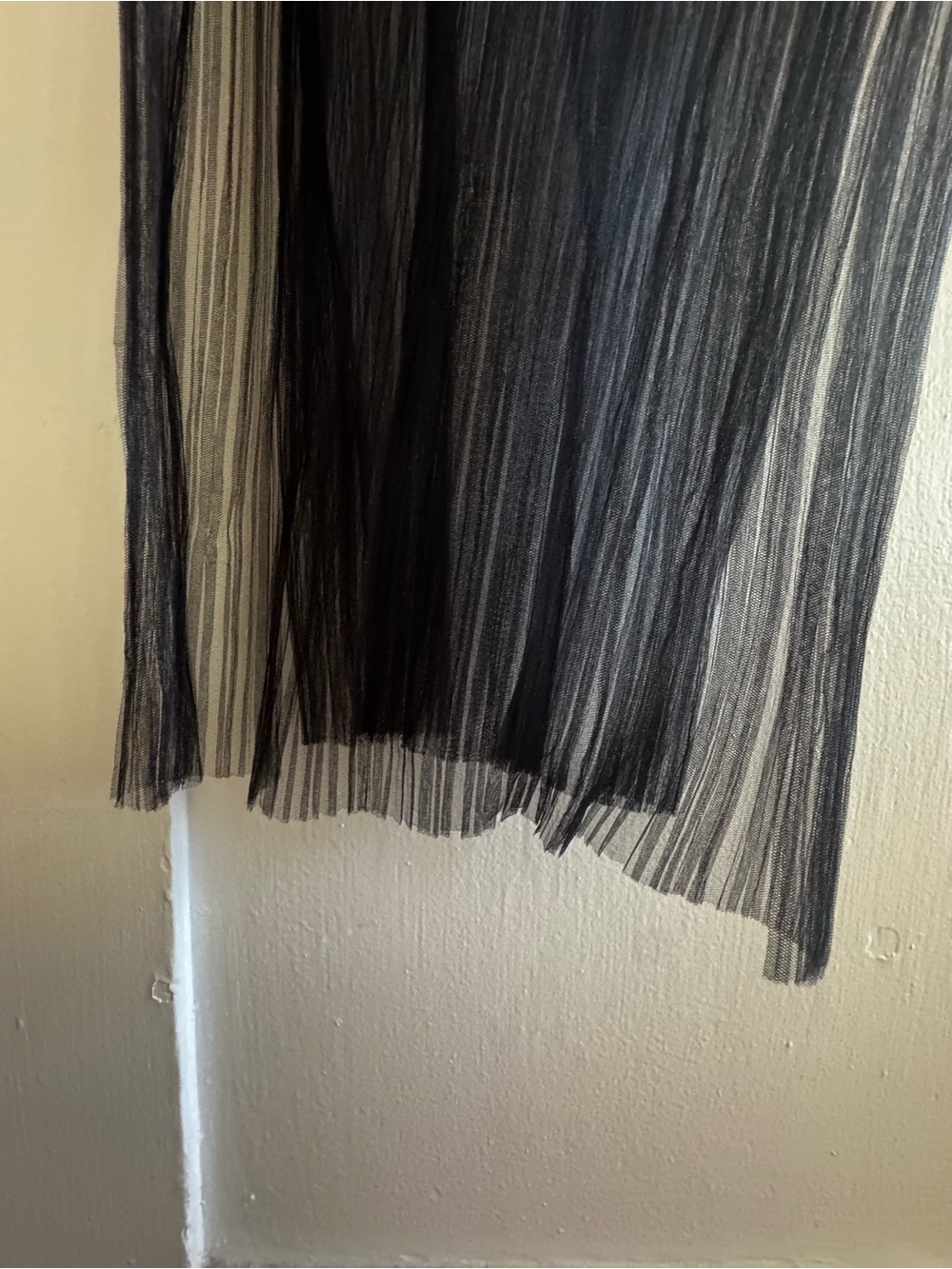Black Sheer Pleated Maxi Dress - Picture 3 of 5